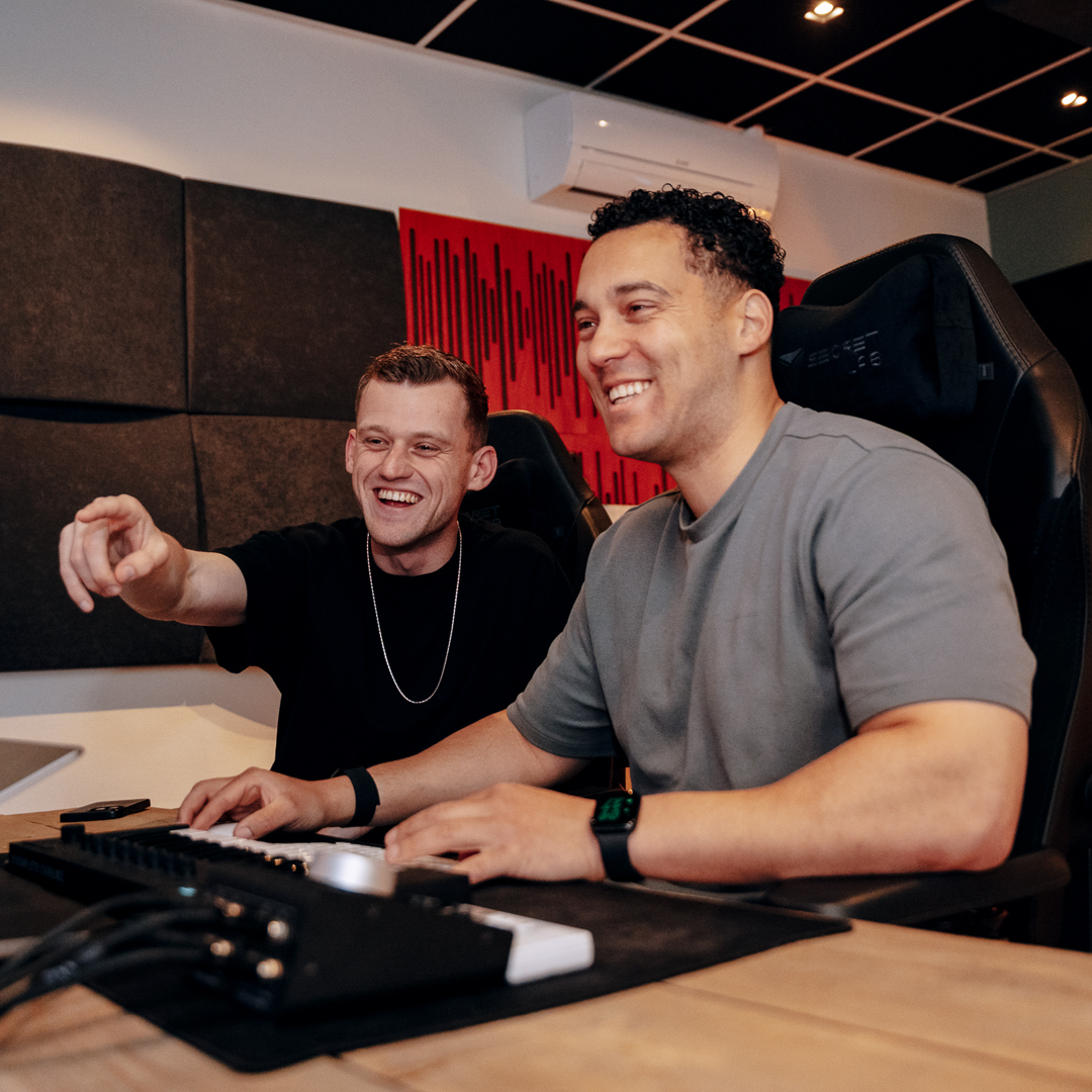 Kenneth working in the music studio of Audiotricz with upcoming talent Zane. Kenneth working in the music studio of Audiotricz with upcoming talent Zane.